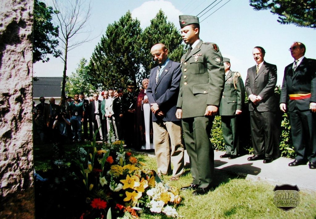 Wreath laying at the 99th Infantry Division monument in Krinkelt.